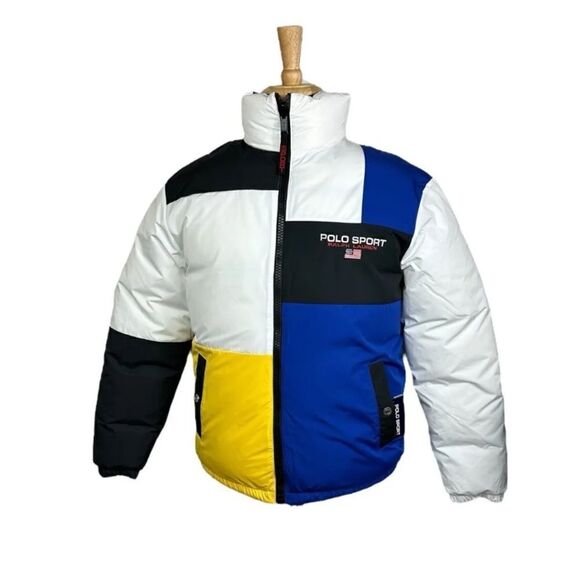 Polo Ralph Lauren Reversible Black Multi Puffer Water Repellent Size M - Picture 8 of 13